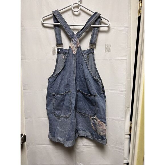 FOREVER 21 Shortalls Size Medium Floral Denim Jean  Shorts M Women's BRH-C - Picture 6 of 8